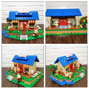 The Animal Crossing Forest House Model Street View Building Blocks Комплект Фигурки За Сглобяване На Тухли, Комплекти Детски Коледни Играчки Подаръци