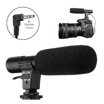 3,5 мм, универсален микрофон външния стерео микрофон на Nikon Canon DSLR камера DV видеокамери GDeals