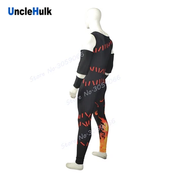 Kane Elite Борба оборудване, черна и червена ликра cosplay костюм | UncleHulk