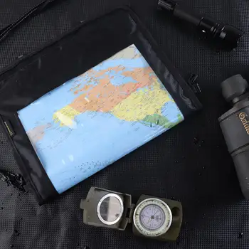 Kosibate Map Bag водоустойчив PVC карта на света калъф открит калъф за пътуване разходки с прозрачен прозорец и талрепом