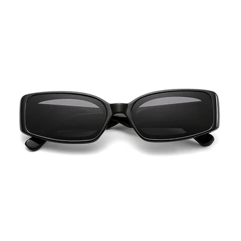 Модни черни слънчеви очила Жени 2020 марка дизайнер правоъгълник дебела рамка модни слънчеви очила нюанси за една Дама бонбони цвят очила