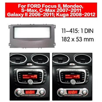 Радиото В Автомобила Fascia Multimedia Frame Kit За Ford Mondeo C Max (Silver) 2007-2011 Audio Bezel Facia Panel Trim Dash 1 Din Mount Kit