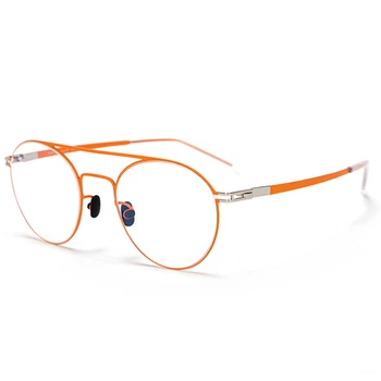 Ultralight Сплав Пилот На Рецепта За Очила Рамка Жените Марка Дизайнер Стари Кръгли Двоен Лъч На Очила И Оптични Очила