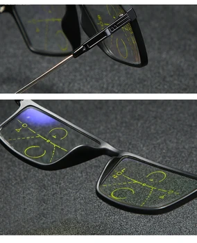 Памет Титан прогресивно мультифокальные очила за четене мъжете жена анти синя светлина преход късогледство далекогледство пресбиопия ZP-1023