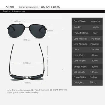 RBEWTP 2019 нов класически сплав рама шофьор мъжки слънчеви очила поляризованное покритие огледало рамка за очила включване на слънчеви очила за жени
