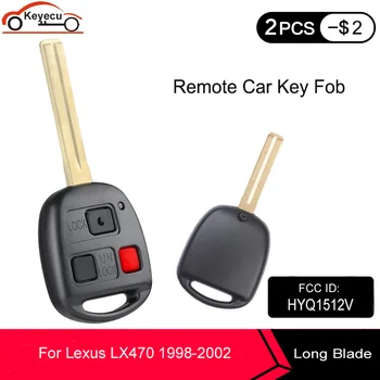 KEYECU 2 бр./лот нов дистанционно автомобилен ключ 314 Mhz 4C чип за Lexus LX470 1998-2002 FCC ID: HYQ1512V код: TRK-LEX-10-4 с дълго острие