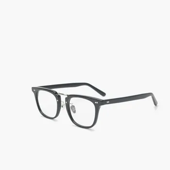 Класическа квадратна рамка прости внесени ацетатные очила мъжете синя светлина прозрачни лещи пълен ръб късогледство очила дамски слънчеви очила