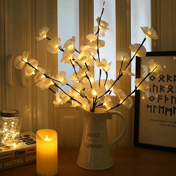 20led Orchid Branch Light String Pink/White Artificial Tree Branch Light 73cm for Christmas Wedding New Year Party Спалня Декор