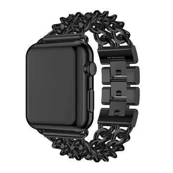 За Apple Watch 5 4 40 мм 44 мм въжета за часовници Гривна от неръждаема стомана, каишка луксозен каишка за iWatch Series 5 4 3 38 мм 42 мм розово злато