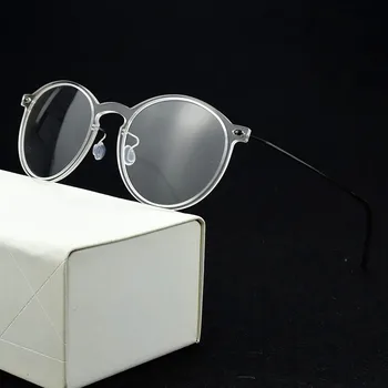 Марка оптични рамки за очила мъжете свръхлеки кръгли предписани очила пластмасови бутилки от TR90 прозрачни рамки за очила