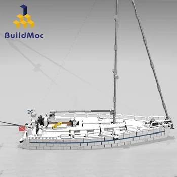 Buildmoc Sailboat Boat Fishing Boat Град Great превозни средства Lepinng Bricks Building Blocks Model toys for Childrens Kids Gift