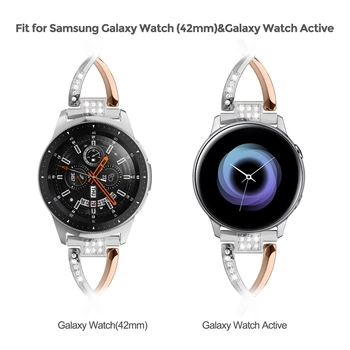 Toyouths Bling планински кристал каишка за Samsung Galaxy Watch 42 мм 20 мм подмяна на жените метални ленти за Galaxy Active 2 40 мм 44 мм