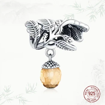 Автентичен чар, от чисто сребро 925 проба мъниста CZ лъки pinecone марка направи си САМ гривна от бижутерия производство