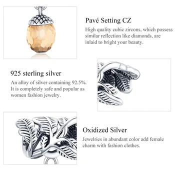 Автентичен чар, от чисто сребро 925 проба мъниста CZ лъки pinecone марка направи си САМ гривна от бижутерия производство