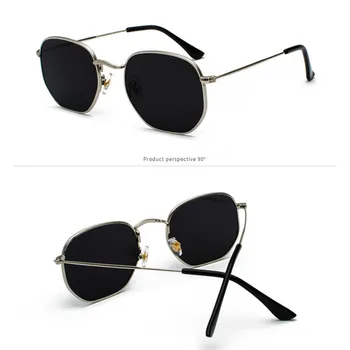 2020 Шестоъгълник Слънчеви Очила Жените Марка Дизайнер Малки Квадратни Мъжки Слънчеви Очила Метална Рамка Шофиране Риболовни Очила Zonnebril Mannen
