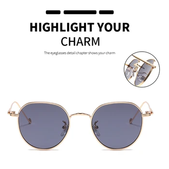 През Цялата Червен Steampunk Слънчеви Очила Мъжете 2020 Мода Луксозна Марка За Дизайн На Малка Метална Рамка Жени Нюанси На Слънчеви Очила За Дами Oculos