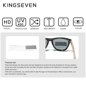 KINGSEVEN изключителен дизайн реколта мъжки слънчеви очила орех дървени слънчеви очила с UV400 защита на мода квадратни слънчеви очила Жени 5510