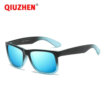 Мъжки квадратни поляризирани слънчеви очила на едро уличен стил за младежи, хип-хоп и модерни цветни дизайнерски огледални лещи слънчеви очила 4165
