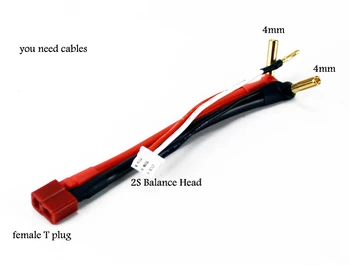 Силиконов кабел 12AWG 2S литиева батерия balance head T plug женски завой към L-образна 4 мм банан вилката Balance Charge Line