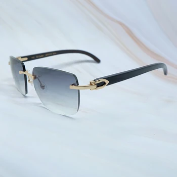 Големи квадратни слънчеви очила за мъже с дървени Почитатели слънчеви очила Моден без рамки Designe Carter ' s Sun Shades Eyewear мода дамски слънчеви очила