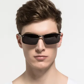 Поляризирани слънчеви очила мъжете шофиране мъжки слънчеви очила за нощно виждане без рамки UV400 очила сплав фотохромичните слънчеви очила промяна на цвета
