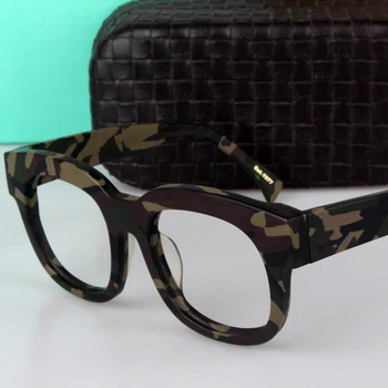 Vazrobe Vintage Eyeglasses Frames Мъжете Janpanese Мъжки Слънчеви Очила С Дебели Рамки Очила Очила Ботаник Ацетат Марка Оптични Лещи